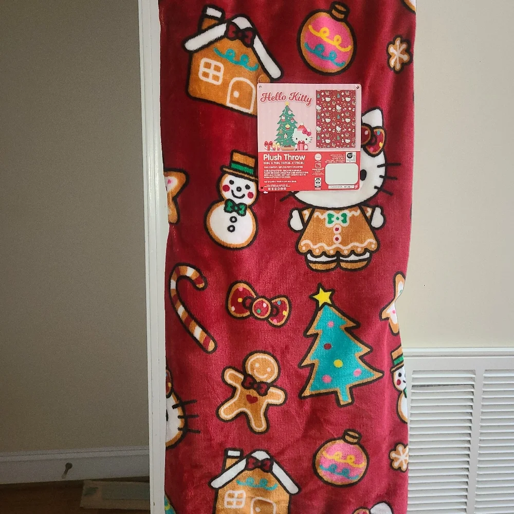 Hello Kitty Red Gingerbread Christmas Blanket 🎄